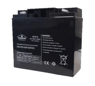 Batteri 12V 18Ah HELIOS Flatstiftanslutning 5–8 års livslängd Pro Version