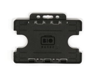 Korthållare för
  passerkort / ID-kort – Eko BioBadge CR80 Liggande, Dubbelsidig, Svart
  (100-pack)