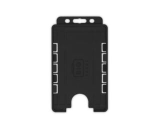 Korthållare för passerkort / ID-kort – Eko BioBadge CR80 Stående, Dubbelsidig, Svart (100-pack)