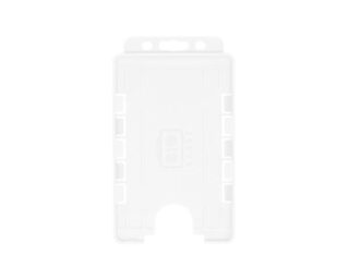 Korthållare för passerkort / ID-kort – Eko BioBadge CR80 Stående, Dubbelsidig, Transparent (100-pack)