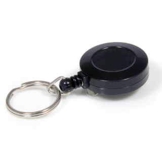Utdragbar nyckelring med jojo och clips – Svart 30mm