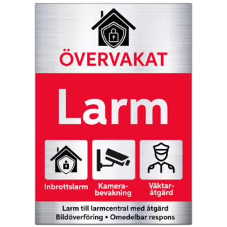 Larmdekal Aluminium Övervakat Självhäftande Liten (A8) 52x74mm