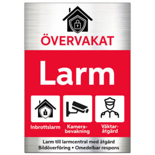 Larmdekal Aluminium Övervakat Självhäftande Stor (A5) 148x210mm