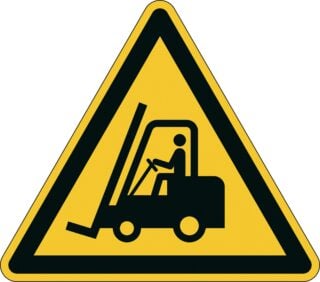 Varseldekal  "Varning för truckar"