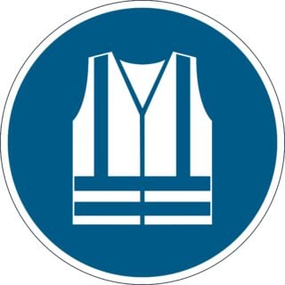 Varseldekal  "Använd varselkläder"