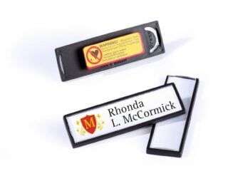 Namnskylt CLIP CARD 17x67, magnetfäste