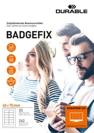 Namnskylt BADGEFIX 40x75, självhäftande