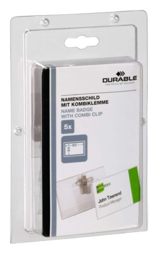 Namnskylt 54x90,  nål/klämfäste 5-pack