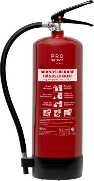Pulversläckare 6 Kg 55A Röd