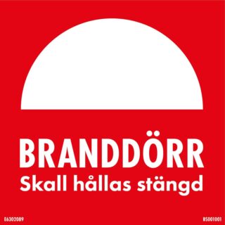 Skylt Branddörr 150X150 Mm