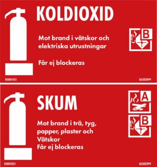 Skylt Koldioxid/Skum 200X110Mm