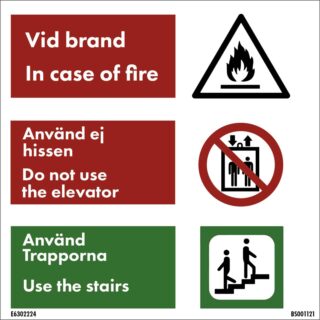 Skylt "Använd Trapporna"
