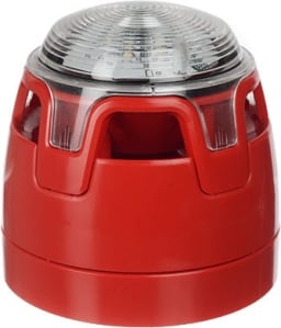 Sirén/Blixt Multiton Röd EN54, Utomhus IP65 CWSS-RR-W3