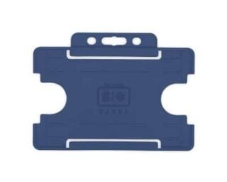 Korthållare för
  passerkort / ID-kort – Eko BioBadge CR80 Liggande, Enkelsidig, Mörkblå
  (100-pack)