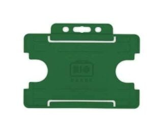 Korthållare för
  passerkort / ID-kort – Eko BioBadge CR80 Liggande, Enkelsidig, Mörkgrön
  (100-pack)