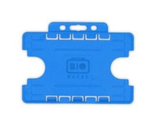 Korthållare för passerkort / ID-kort – Eko BioBadge CR80 Liggande, Dubbelsidig, Ljusblå (100-pack)