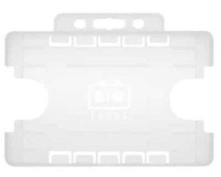 Korthållare för passerkort / ID-kort – Eko BioBadge CR80 Liggande, Dubbelsidig, Transparent  (100-pack)
