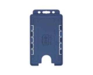 Korthållare för passerkort / ID-kort – Eko BioBadge CR80 Stående, Dubbelsidig, Mörkblå (100-pack)