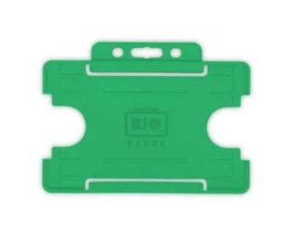 Korthållare för
  passerkort / ID-kort – Eko BioBadge CR80 Liggande, Enkelsidig, Grön
  (100-pack)