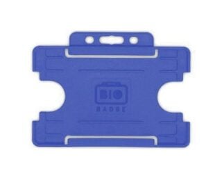 Korthållare för
  passerkort / ID-kort – Eko BioBadge CR80 Liggande, Enkelsidig, Blå (100-pack)