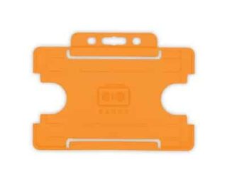 Korthållare för
  passerkort / ID-kort – Eko BioBadge CR80 Liggande, Enkelsidig, Orange
  (100-pack)