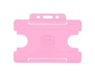 Korthållare för passerkort / ID-kort – Eko BioBadge CR80 Liggande, Enkelsidig, Rosa (100-pack)