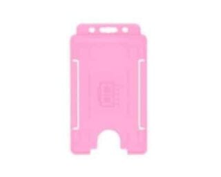 Korthållare för passerkort / ID-kort – Eko BioBadge CR80 Stående, Enkelsidig, Rosa (100-pack)