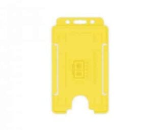 Korthållare för passerkort / ID-kort – Eko BioBadge CR80 Stående, Enkelsidig, Gul (100-pack)