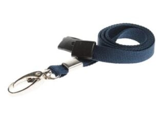 Nyckelband Eko Blå-Mörk 10 mm Säkerhetsspänne hummerklämma 100pack