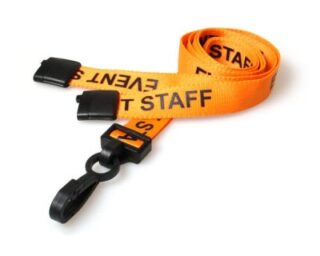 Nyckelband Staff/Event Orange Säkerhetsspänne J-klämma 100-pack