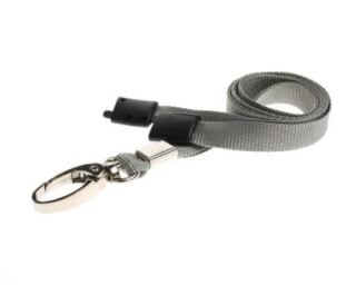 Nyckelband Eko Grå 10 mm Säkerhetsspänne hummerklömma 100pack