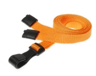 Nyckelband Orange standard med J-klämma i plast 100-pack