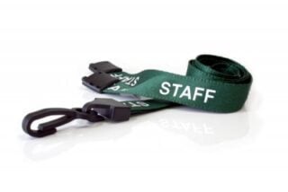 Nyckelband Staff/Event Grön Säkerhetsspänne J-klämma i plast 100-pack