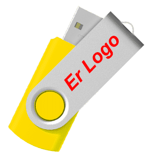 USB minne 2GB Gul - Gratis Färglogo