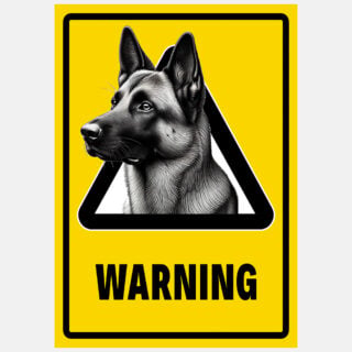WARNING – Varning Hund Skylt – Aluminium (A4 – 210 x 297 mm)
